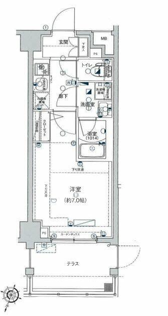 レア横濱天王町弐番館(1K/6階)の間取り写真
