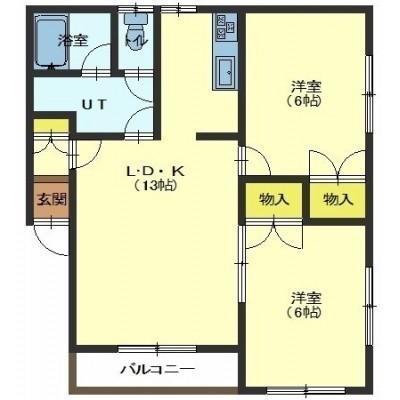 コーポヒカリ A(2LDK/1階)の間取り写真