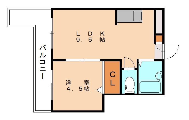 プレアール幸神東A棟(1LDK/3階)の間取り写真