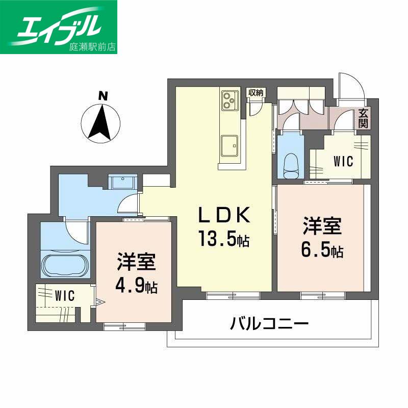 レーベンエイトII(2LDK/3階)の間取り写真