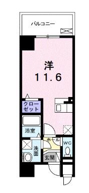グランアベニューIII(ワンルーム/6階)の間取り写真