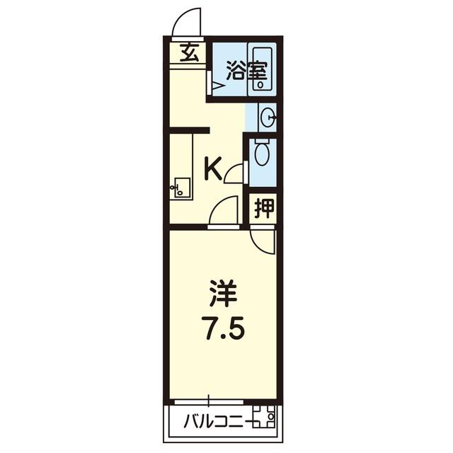 アーバニティ第6ハイツ(1K/1階)の間取り写真