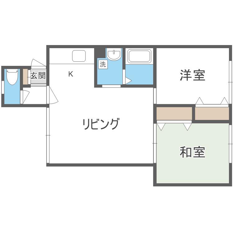 メゾンゴールド(2LDK/2階)の間取り写真