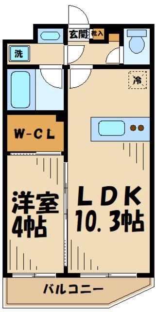 レミオ橋本(1LDK/1階)の間取り写真