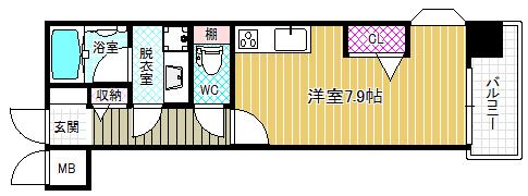 アルグラッド野田駅前(ワンルーム/2階)の間取り写真
