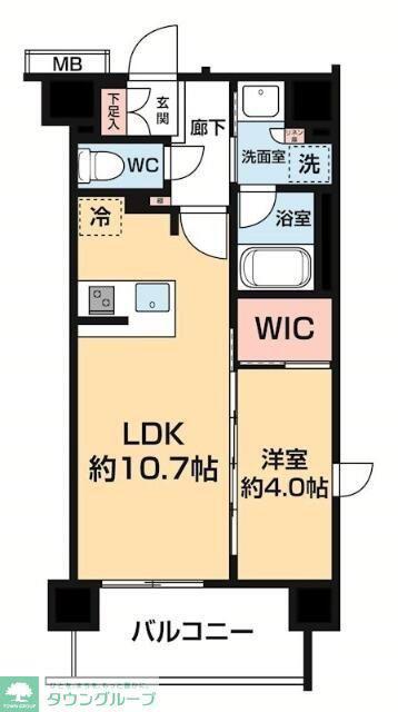 ARCOBALENO KAWASAKIDAISHIII(1LDK/4階)の間取り写真