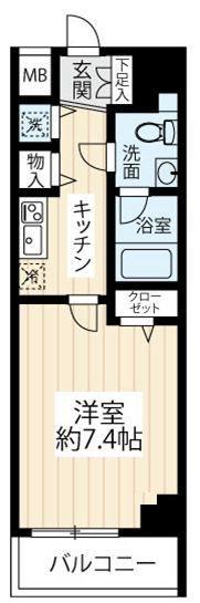 アイルカナーレ向島(1K/4階)の間取り写真