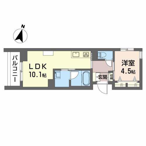グローレン柏木(1LDK/2階)の間取り写真