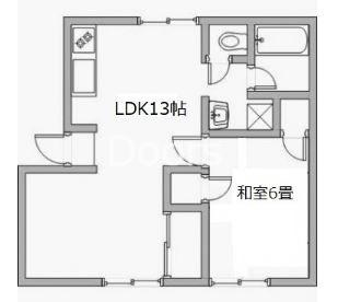レインボーハイツ今(1LDK/2階)の間取り写真