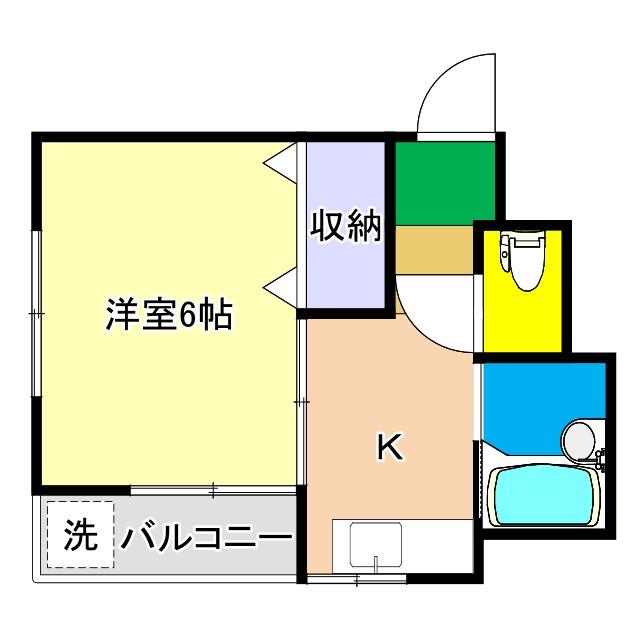 リバーハイツ東雲(1K/4階)の間取り写真
