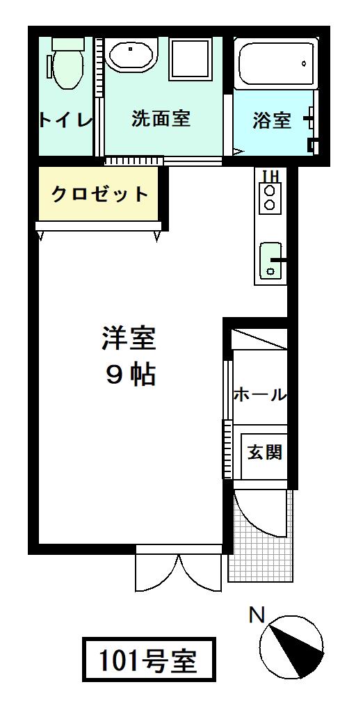 レージュ(ワンルーム/1階)の間取り写真