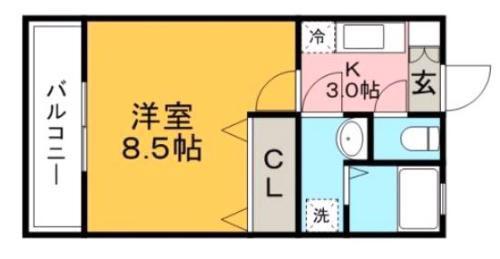 リブレアエムアールI(1K/2階)の間取り写真