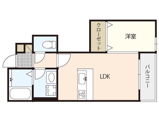 AP IWASHIYA(1LDK/1階)の間取り写真