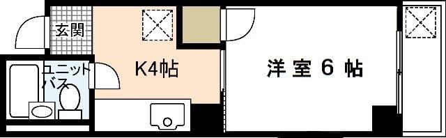 平成ビル(1K/2階)の間取り写真