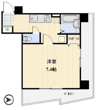 WILLDO横浜南(1K/6階)の間取り写真