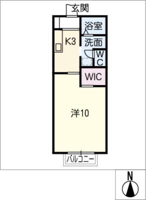 PEACE TRIBE B棟(1K/1階)の間取り写真
