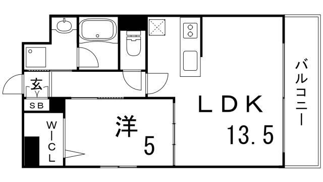 レユシール塚本(1LDK/8階)の間取り写真