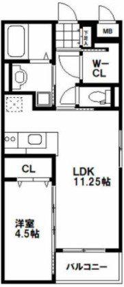 ボワットブランシュ(1LDK/5階)の間取り写真