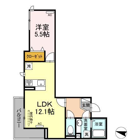グランメゾン・下高井戸(1LDK/3階)の間取り写真