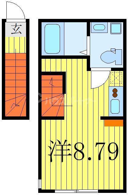 JR常磐線 柏駅 徒歩19分 2階建 築4年(ワンルーム/2階)の間取り写真