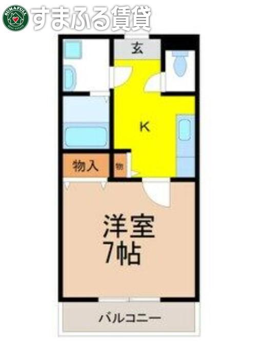エスポワール井田(1K/2階)の間取り写真