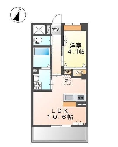 コンフェティ(1LDK/3階)の間取り写真
