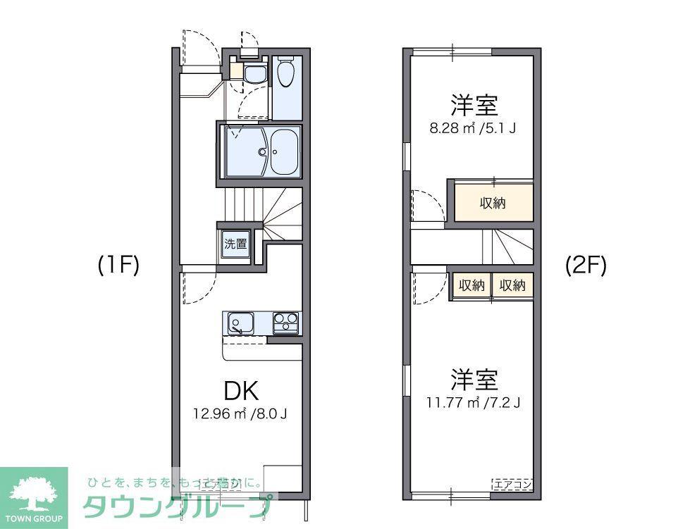 レオパレスKANAYA(2DK/1階)の間取り写真