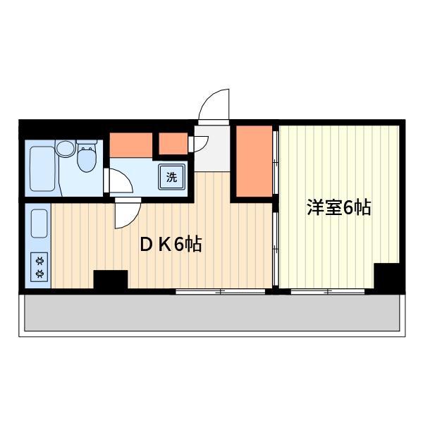 春日サンラークシノダ(1DK/1階)の間取り写真