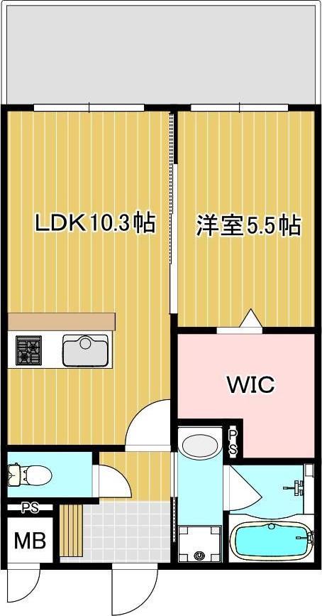 ルークス紅梅(1LDK/10階)の間取り写真