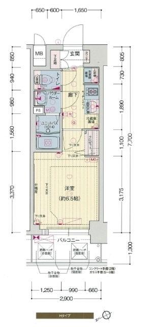 プレサンス OSAKA DOMECITYスクエア(1K/9階)の間取り写真