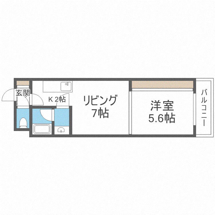 MAISON KAMUY SHINKAWA(1LDK/2階)の間取り写真
