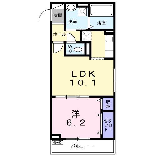 パレフローラ(1LDK/2階)の間取り写真