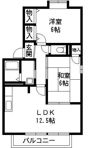 アンソレイエIZUMI(2LDK/1階)の間取り写真
