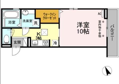 アンファン ナッツ(1K/1階)の間取り写真