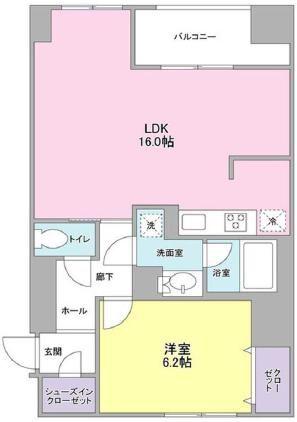 LA BELLE三越前(1LDK/6階)の間取り写真