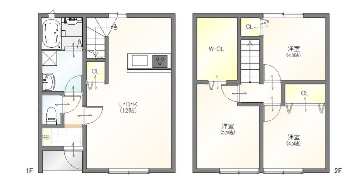 MAISON BLANCHE II(3LDK/1階)の間取り写真