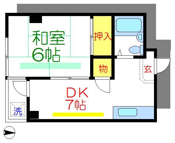 三ノ輪三井ハイツ(1DK/5階)の間取り写真