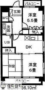 バーンブール32(3DK/2階)の間取り写真