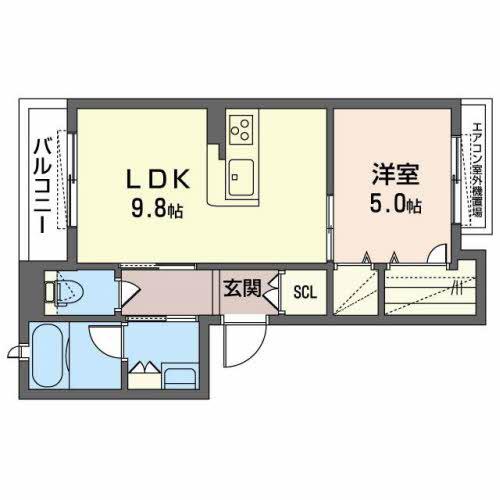 アルス豊中II(1LDK/3階)の間取り写真