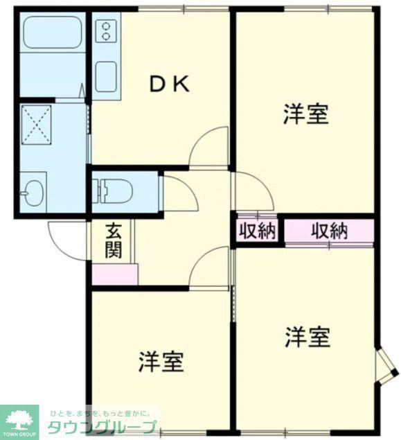 ラフォーレ羽生東A棟(3DK/1階)の間取り写真
