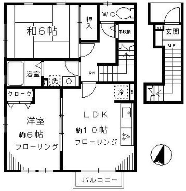 グランヴェール(2LDK/2階)の間取り写真