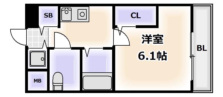 ジュネス東住吉(1K/11階)の間取り写真
