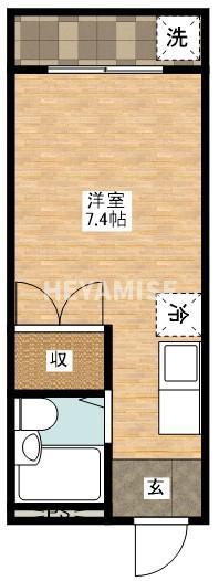 BEN匠7番館(ワンルーム/1階)の間取り写真