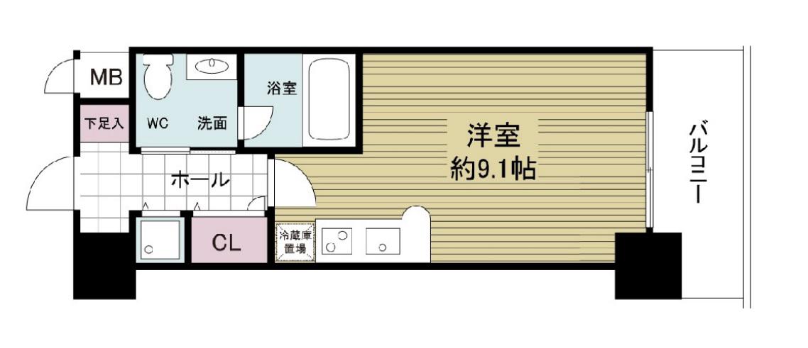 ISM谷町六丁目(ワンルーム/8階)の間取り写真