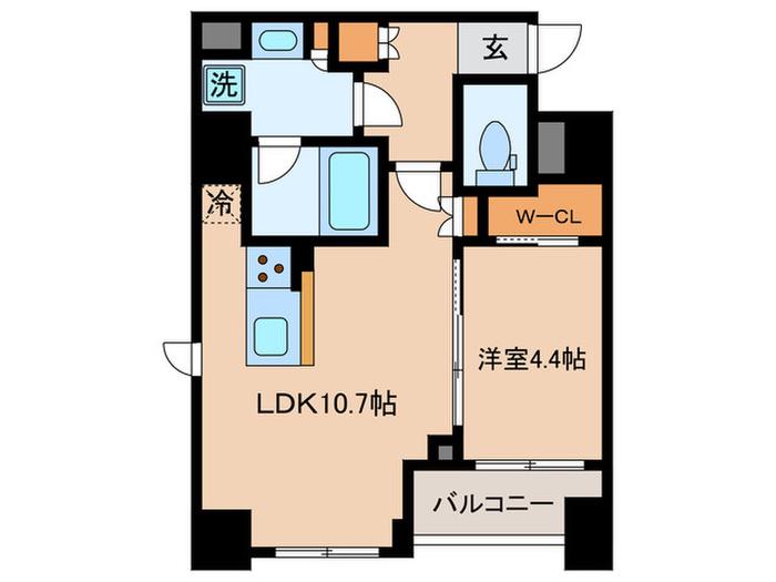 レジデンス文京春日(1LDK/2階)の間取り写真