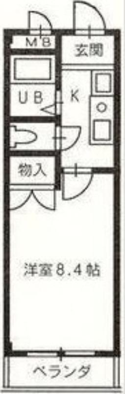 エスポア八田(1K/3階)の間取り写真