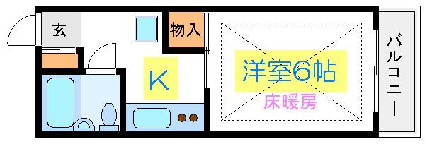クレストコート小島(1K/2階)の間取り写真