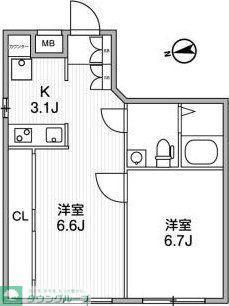アルティザ新宿落合ソノリテ(1LDK/5階)の間取り写真