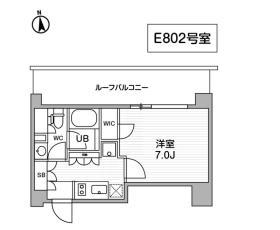 ALTERNA東池袋(1K/8階)の間取り写真