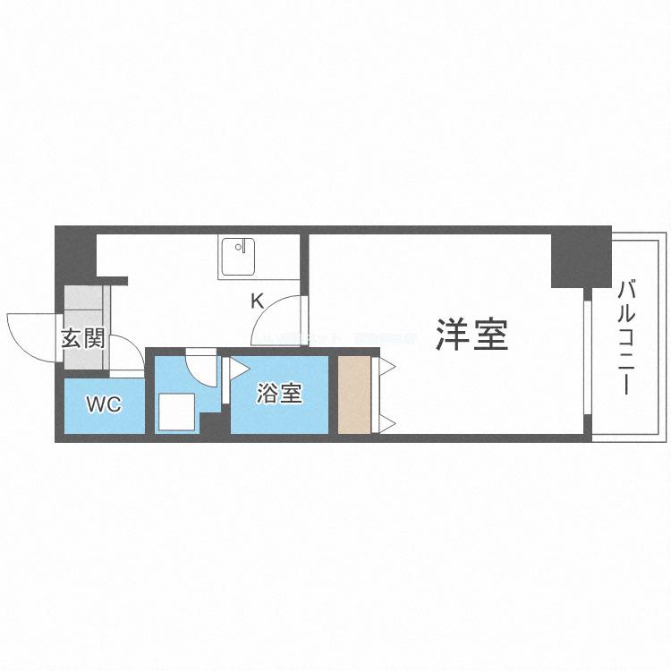LINK GALAXY(1K/7階)の間取り写真